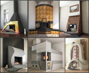 3d дизайн концепт каминов