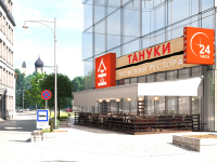 Концепция летнего кафе для сети ресторанов "Тануки"