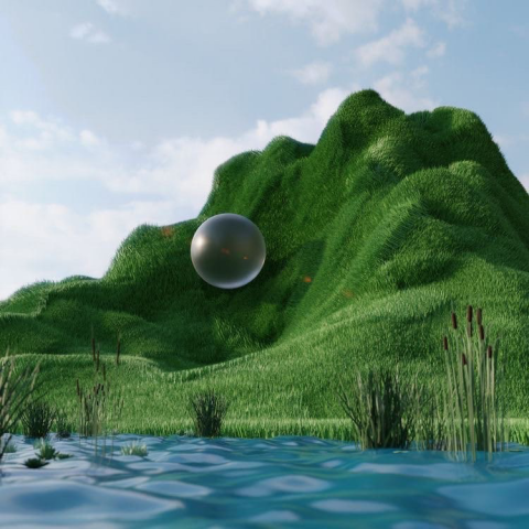 Травянистый островок