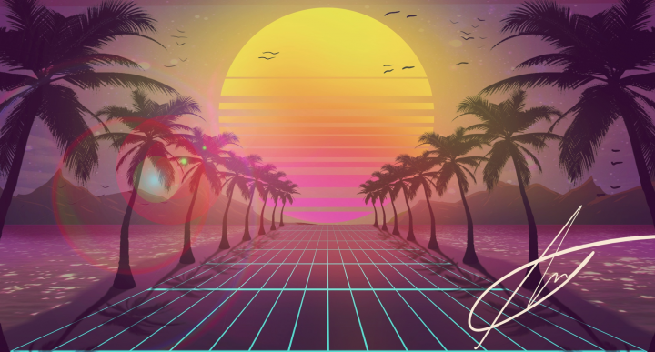 Арт в стиле Синтвейв