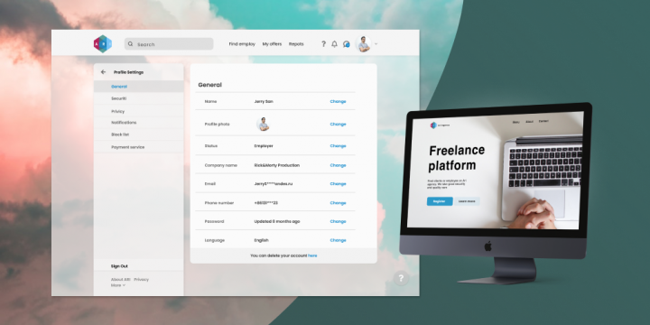 Landing page+ Settings