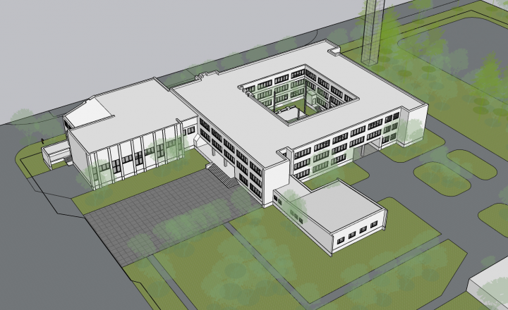 3D модель школы. Sketchup