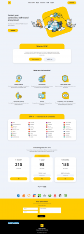 Лендинг для сервиса vpn