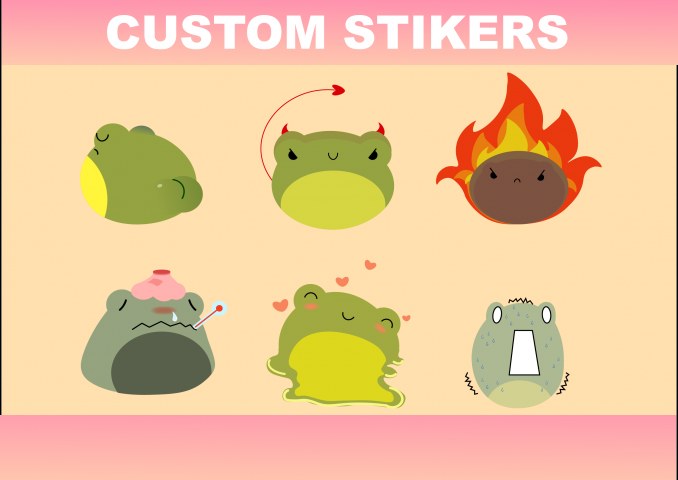 Набор стикеров с лягушками