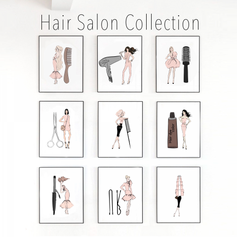 Набор иллюстраций для салона красоты