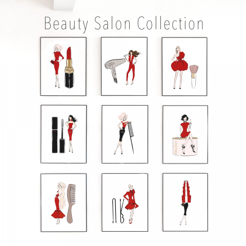 Набор иллюстраций для салона красоты