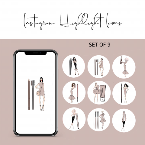 Инстаграм иконки + превью для мастера по коррекции бровей