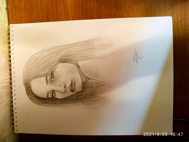 Портрет девушки, карандаш, а4