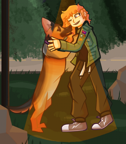 Джанет и её собака Булочка