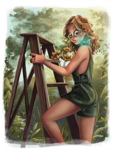 Девушка с подсолнухами