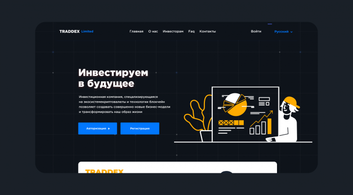 Дизайн для интвест проекта | TRADDEX Limited