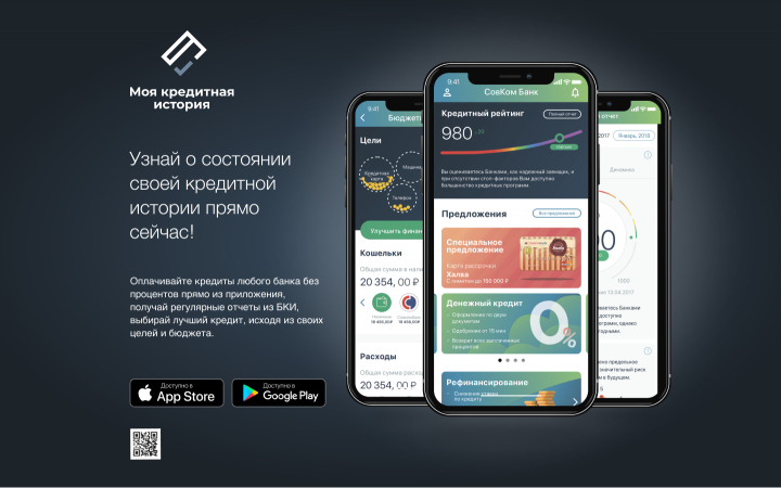 Лэндинг для мобильного приложения Кредитная История