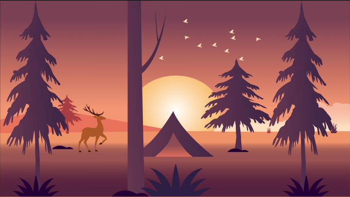 Deer and the forest