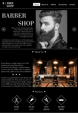 Barbershop website design