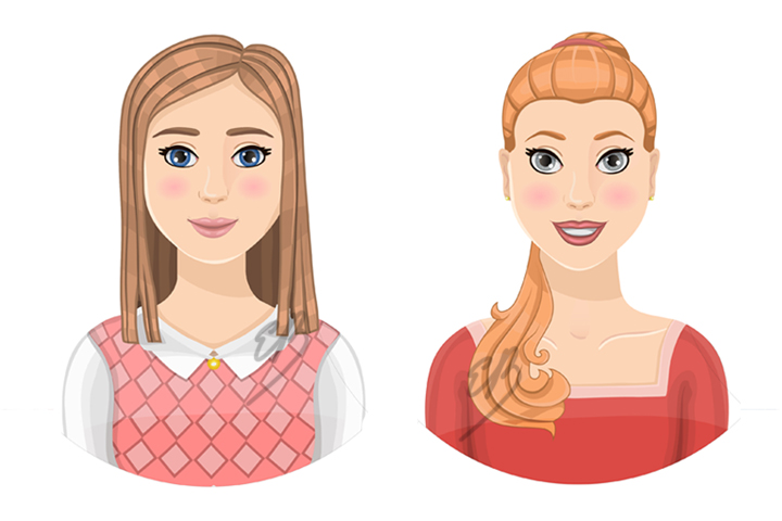 Аватар. Девушки. Вектор