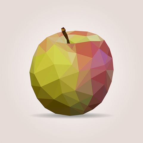 Яблоко в стиле low poly
