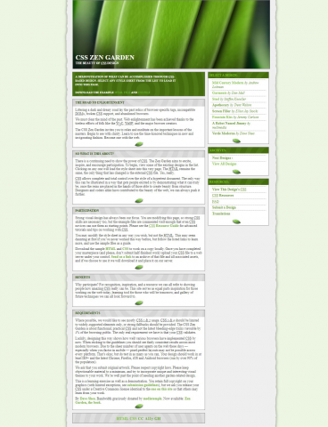 Макет, сверстанный для сайта CSS Zen Garden