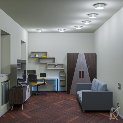 Дизайн и визуализация комнаты подростка