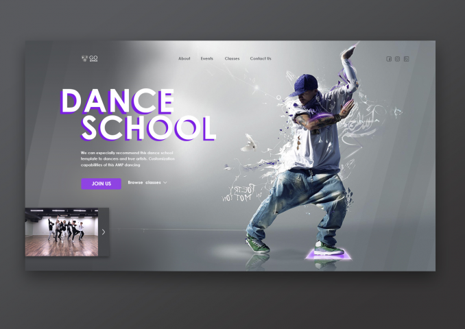 Сайт для танцевальной студии