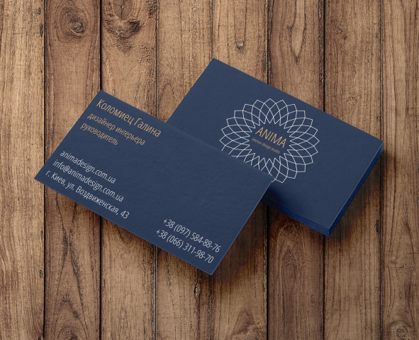 Визитная карточка для дизайнера интерьеров