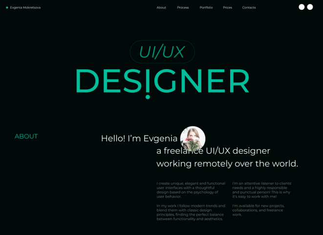 Сайт-портфолио UI Designer