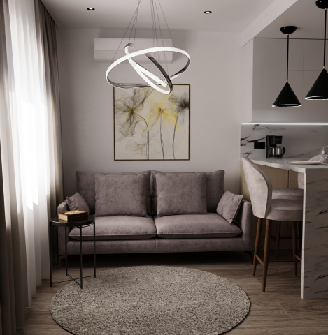 Визуализация гостинной (1 ракурс)