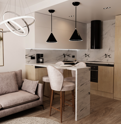 Визуализация гостинной (2 ракурс)