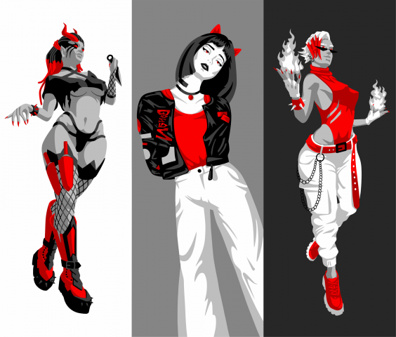 Digital art in three colors