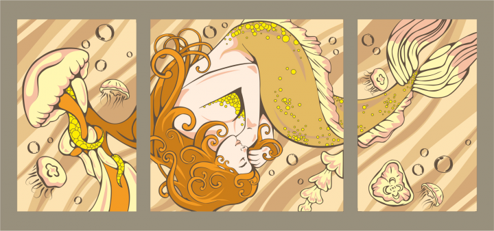 Триптих, русалка