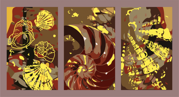 Триптих, морская абстракция