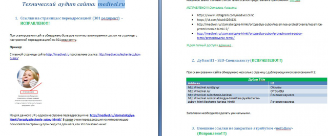 medivel.ru - Технический аудит сайта стоматологии