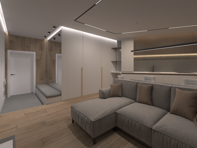 Гостиная в 2х к. квартире // Владивосток