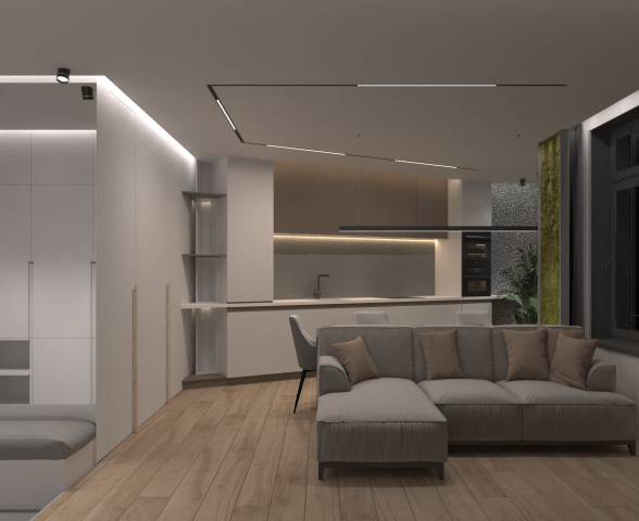 Гостиная в 2х к. квартире // Владивосток