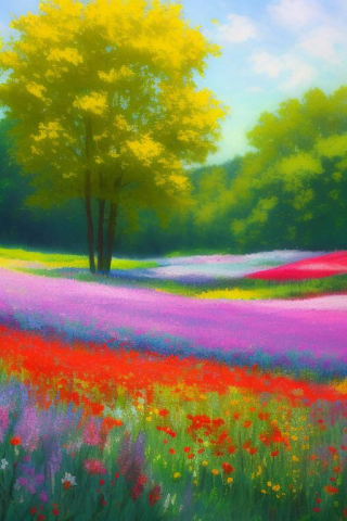 Рисунок поля в стиле импрессионизма