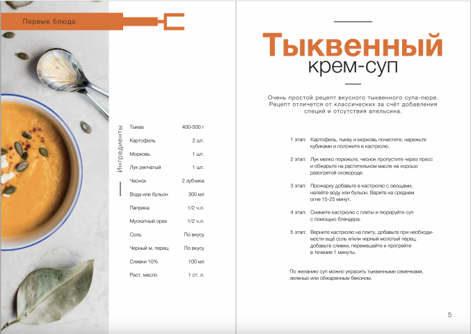 разворот книги рецептов