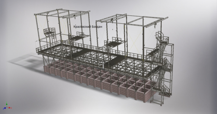 Опорная металлоконструкция для установки водооборотного охлажден