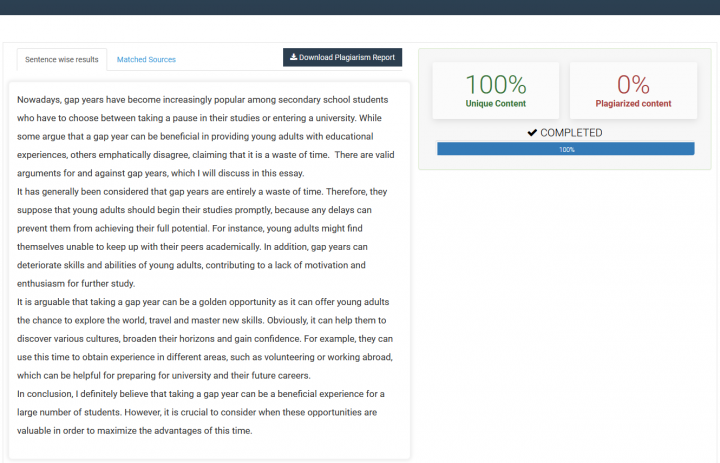 Essay sample 1.