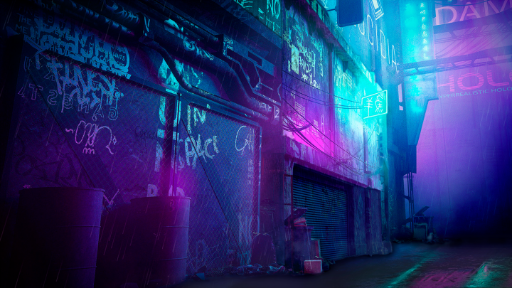 Задний фон Cyberpunk