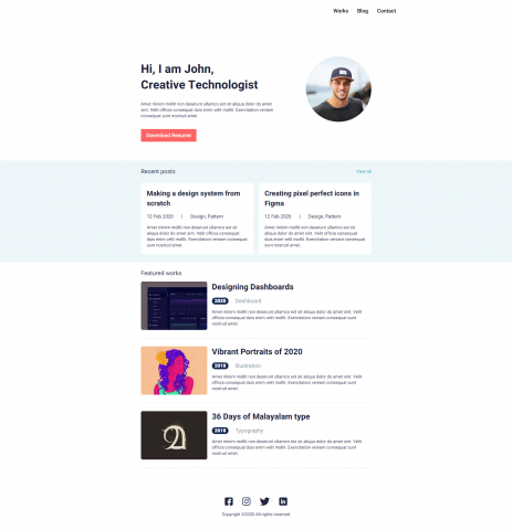 Адаптивная верстка портфолио