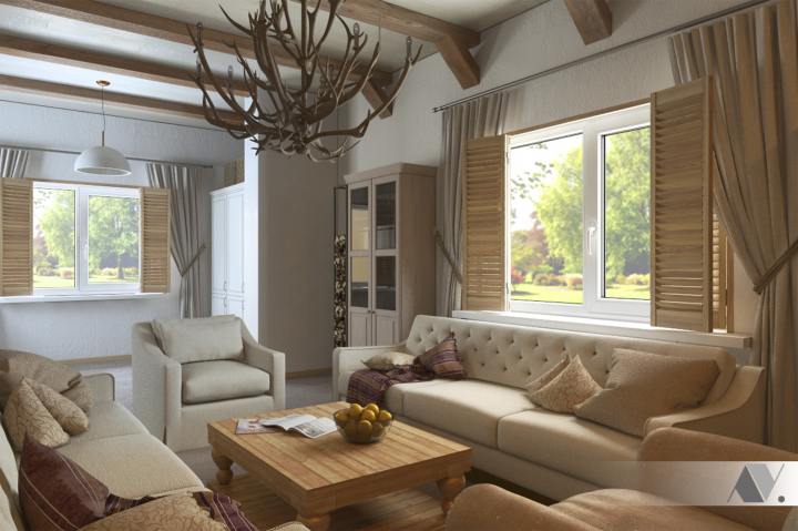 Визуализация гостиной.