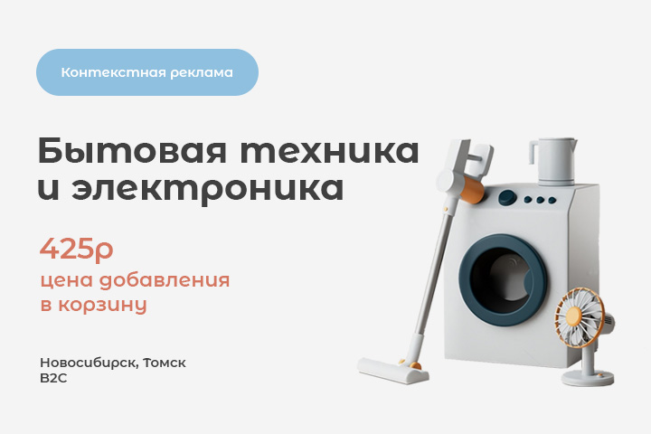 Ниша: "Бытовая техника и электроника. В 2,6 раз больше корзин"