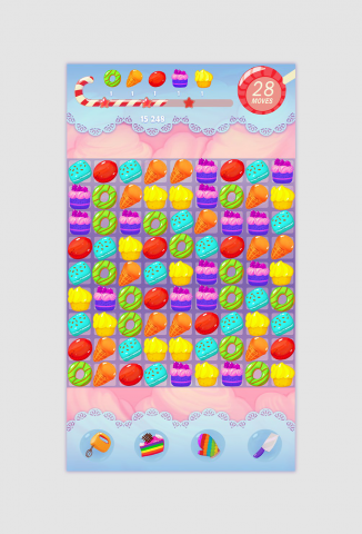 InGameScreen Matsh3 Cotton Candy Land