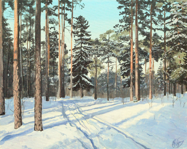 Зимний лес, акрил 40*50