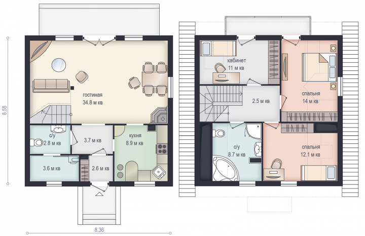 Планировка в цвете