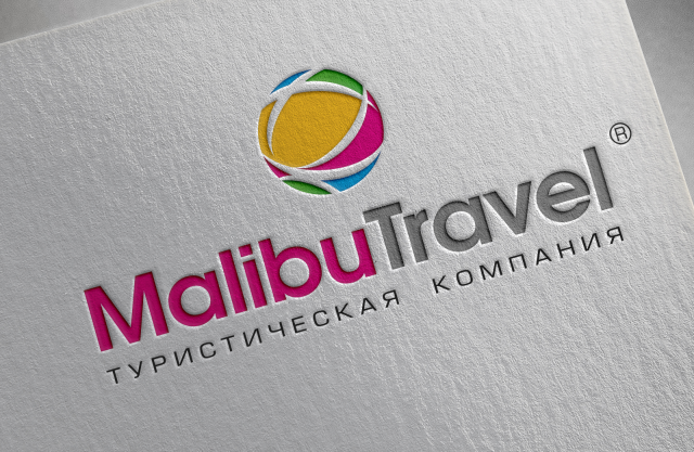 Логотип туристической компании "Малибу Трэвел"