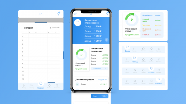 Дизайн для финансового приложения Financ.e