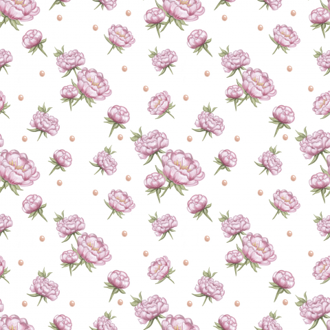 Бесшовный паттерн «Пионы»