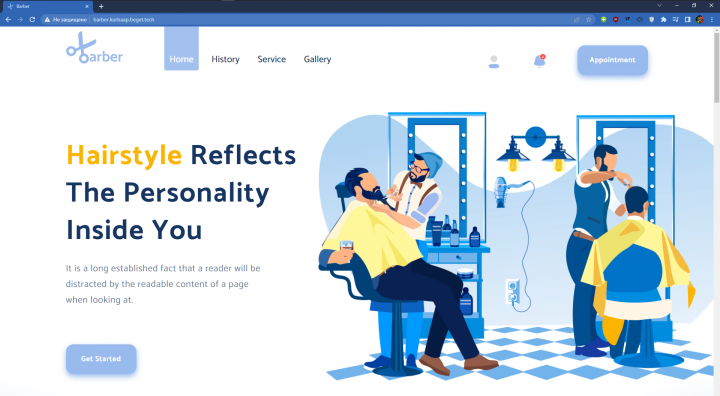 Адаптивная вёрстка сайта BarberShop
