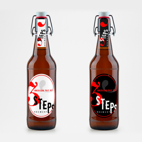 Айдентика для крафтовой пивоварни "3 Steps Brewery"
