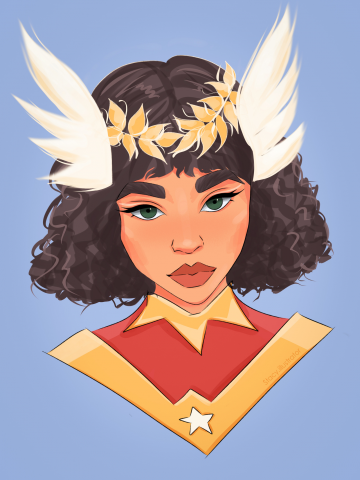 Девушка - супергерой в мультяшном стиле